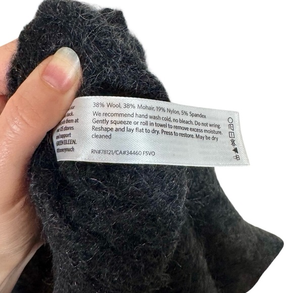 Eileen Fisher Mohair Plush Melange V-neck Button Down Boyfriend Cardigan Sweater - Picture 8 of 9